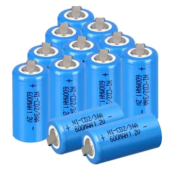 2~32PCS 600mAh ni-cd 1.2 v Baterie 2/3 AA 1.2 v nicd Baterii Reîncărcabile Albastru