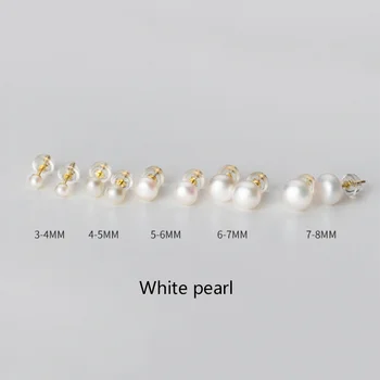 VREI Real de Argint 925 Naturale Baroc Pearl Cercei Stud pentru Femei Chic coreean Minimalist Birou Accesorii Bijuterii