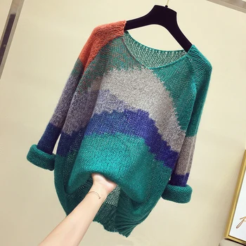 Gol afară de femei pulover și pulovere 2020 toamna iarna nou cu mâneci lungi vrac tricot Subtire de Lux cald trage uza straturi