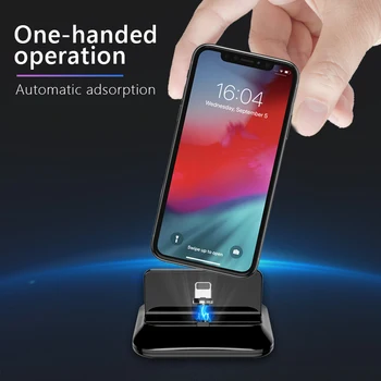 !ACCEZZ Telefon Universal Suport stativ Magnetic Încărcător Pentru iphone X Xs Max XR Micro USB de Tip C Pentru Redmi Huawei Încărcare de Iluminat
