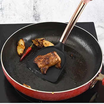 Silicon ustensile de Bucătărie Set Rose Gold din Otel Inoxidabil de Gătit Consumabile Non-stick Oala cu Spatula Lingura de Bucatarie Acasă Consumabile