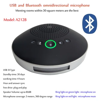 A212B conferință audio echipamente Bluetooth USB microfon pentru Skype întâlnire