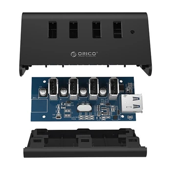 ORICO 5Gbps de Înaltă Viteză, Mini 4 Porturi USB 3.0 HUB Pentru Desktop Laptop Cu Stand Titular Pentru Telefon Tablet PC(Negru)