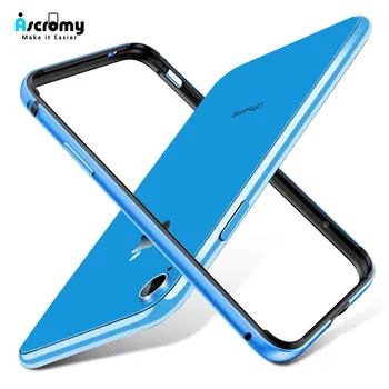 Ascromy Pentru iPhone XR Caz de Metal Bara de Lux Sclipici Silicon rezistent la Șocuri Bara de Cazuri Pentru iPhone XR iPhone 11 Albastru Accesorii