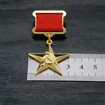 2 buc/lot placat cu Aur Stalin Stea de Aur Medalie rus al doilea Război Mondial URSS Sovietice de Cinci stele Medalia de Muncă cu Ace CCCP Insigna