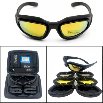 Tactic Ochelari Polarizati 4 Lentile Armata ochelari de Soare cu 4 Lentile Kit pentru Sport în aer liber, Motociclete de Echitatie,Drumetii,Pescuit,Vanatoare