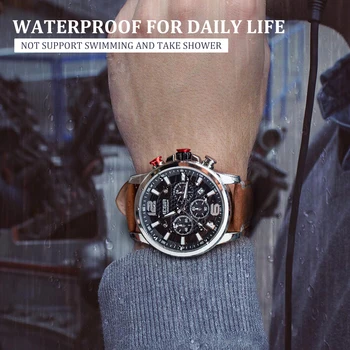 MEGIR Bărbați Cuarț Ceas de mână de Om, cu Curea din Piele Cronograf Sport Ceasuri Barbati Ceas rezistent la apa Bărbați Cuarț Ceasuri de mana