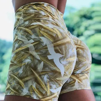 Femei Imprimate de Înaltă Talie Yoga pantaloni Scurți de Sport de Alergare Sport Fitness fără Sudură Joggeri Atletic Exercita Compresie pantaloni Scurți #YP