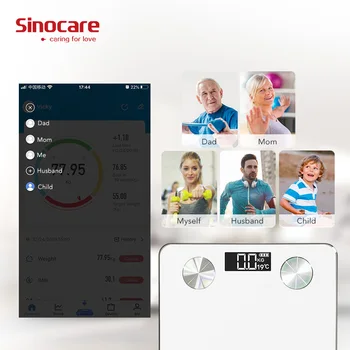 Medicale Sinocare Smart Body Fat Scale Monitor Bluetooth Monitor de scena Medicale-dispozitive de echilibru connecte pentru dieted & fit