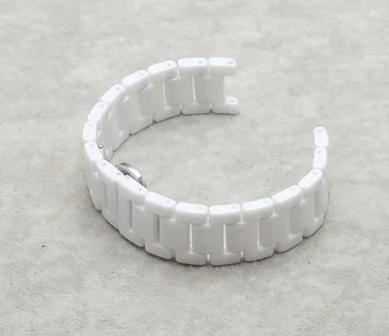 New sosire Watchband Ceramic White Watchbands curele bratara Curea 20mm Concavă end 11mm pentru rochie de diamant ceasuri accesorii