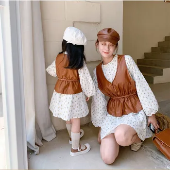 2020 nou părinte-copil tendința de îmbrăcăminte coreeană Vestă de Piele