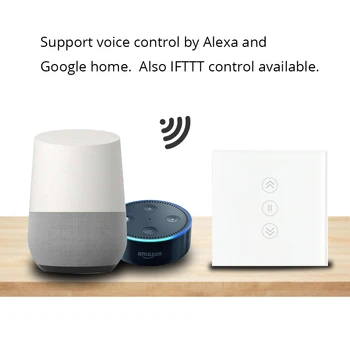 UE Cortina Comuta WiFi Smart Switch-uri Alexa de Start Google Voice Tuya de Viață Inteligentă APP de Control Cu Albastru cu iluminare din spate Optional
