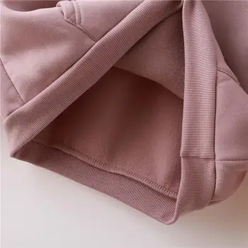 ZITY Da Noua Moda Scrisoare Harajuku Print Roz Pulovere Topuri pantaloni de Catifea cord Mâneci Lungi O-Gât de Femei cu Glugă