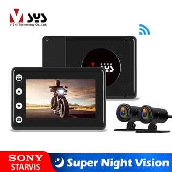 SYS VSYS M2F Upgrade Motocicleta DVR WiFi Super Viziune de Noapte SONY Starvis 1080P Dual rezistent la apa Motocicleta Dash Camera Recorder
