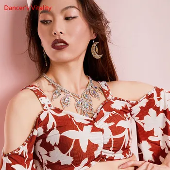 Belly Dance Colier Stras Lanț De Dans Oriental Feminin High-End De Diamant Împânzit De Performanță Etapă Accesorii