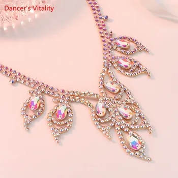 Belly Dance Colier Stras Lanț De Dans Oriental Feminin High-End De Diamant Împânzit De Performanță Etapă Accesorii