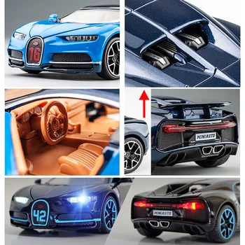 1:32 Bugatti Chiron Model de Masina Aliaj Masina de Turnat Jucărie Model de Masina Trage Înapoi de Copii Jucărie de Colecție Transport Gratuit