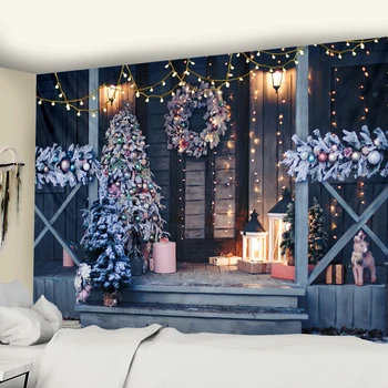 Fantezie de crăciun scena tapiserie decor acasă tapiserie Boem, Hippie Crăciun copac de mari dimensiuni tapiserie