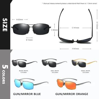 2021 Brand Vintage de Aluminiu Pătrat Bărbați ochelari de Soare Polarizat de Conducere Roșu Albastru Oglinda Lentila Femei Shades ochelari de Soare Oculos de sol