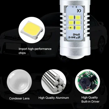 En-gros(10 bucati) LED-uri CanBus 9006 HB4 + 9006 decodor Nici o eroare Intermitent cu Mașina de Ceață Lumina de Rulare Pentru BMW Lexus DC12V
