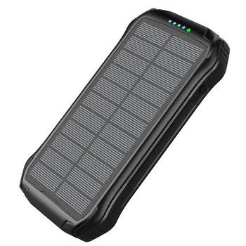 Încărcător portabil UL 16000mAh Dual-USB rezistent la apa Solar Lumină LED-uri Power Bank