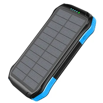 Încărcător portabil UL 16000mAh Dual-USB rezistent la apa Solar Lumină LED-uri Power Bank