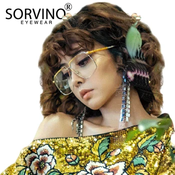SORVINO Nuante Vintage Pentru Femei, Bărbați Supradimensionate Pilot ochelari de Soare 90 de Lux de Brand Designer de Aviație Obiectiv Clar Ochelari de Soare SP313