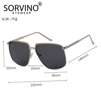 SORVINO Nuante Vintage Pentru Femei, Bărbați Supradimensionate Pilot ochelari de Soare 90 de Lux de Brand Designer de Aviație Obiectiv Clar Ochelari de Soare SP313