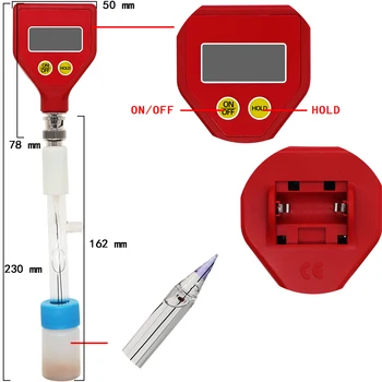 PH-98108 pH-Metru Ascuțite Electrod de sticlă domeniu de Măsurare 0.00 La 14.00 pH-ul pentru Apa de Alimentare Brânză Lapte de pH-ul Solului de Testare 40% off