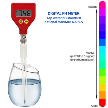 PH-98108 pH-Metru Ascuțite Electrod de sticlă domeniu de Măsurare 0.00 La 14.00 pH-ul pentru Apa de Alimentare Brânză Lapte de pH-ul Solului de Testare 40% off