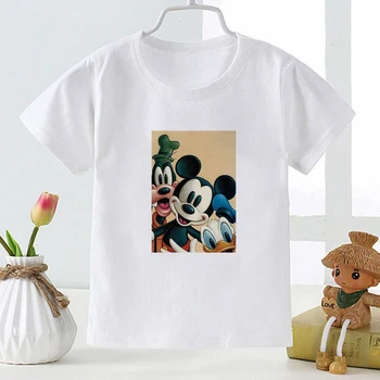 Kawaii Daisy Duck Desene animate T-shirt pentru Copii 2021 Haine de Vară Fată Topuri Baby Boy Disney Mickey Mouse pentru Copii T-shirt Dropship