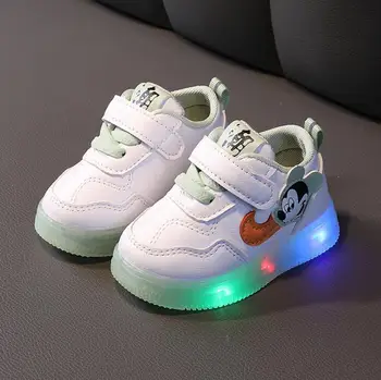 Disney Moda pentru Copii Stralucitoare Adidasi Copii Băiat Pantofi Chaussure Enfant Mickey Mouse Pantofi Fete Cu LED-uri Lumina