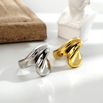 Design simplu argint 925 geometrice răsuciți inelul de vânt rece mici exagerat de deschidere degetul arătător ring1 Aur 8k feminin