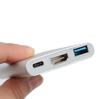 Kebidu 2019 Noi 3 in 1 USB-C HUB USB de sex Masculin la Feminin USB 3.1 Tip-c Pentru HDMI USB 3.0 pentru Încărcare Adaptor Pentru Macbook Air 12 Converter