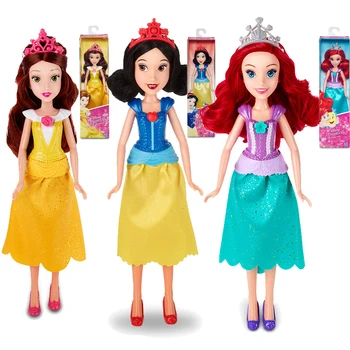 Original Disney Princess Papusa Alba ca Zapada, Ariel, Belle papusa figura jucarii Pentru Fete cadou de Crăciun Brinquedos Jucării bjd păpuși
