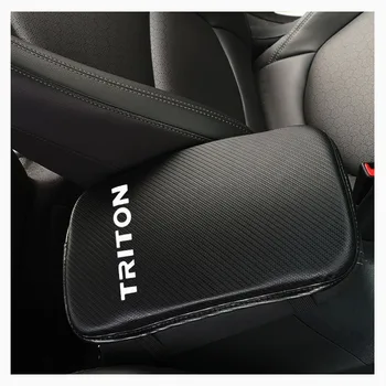 Fibra De Carbon Cu Textura De Piele Pu Auto Cotiera De Stocare De Protecție Perna Pentru Mitsubishi Triton
