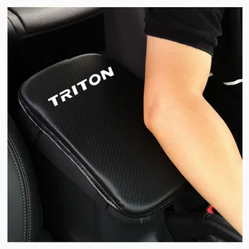 Fibra De Carbon Cu Textura De Piele Pu Auto Cotiera De Stocare De Protecție Perna Pentru Mitsubishi Triton