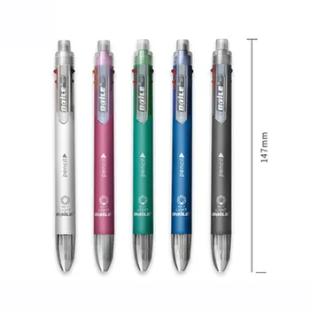 1BUC 5-în-1 multi-funcție pen (0,5 mm automate creion + 0,7 mm pix) 5 culori material PP