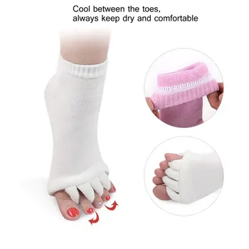 1Pair BYEPAIN Cinci Degete Separatoare Picior Ciorap Hallux Valgus Corector de Inflamație la picior de Reglare Picior de Îngrijire de Aliniere a Îndreptat Șosete
