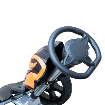 HOMCOM Du-te Kart de Curse Deportivo Coche de Pedales para Ninos de 3-12 Anos con Asiento Reglabil 122x60x70cm Negro y Naranja