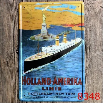 20x30CM Holland America Line Tin Semn Art Decor de Perete Decor Acasă Ambarcațiuni Vintage din Metal Semne