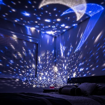 Noi Stele pe Cerul Înstelat LED Lumina de Noapte Proiector Luna Noutate Masă de Noapte, Lampă de Baterie USB Lumina de Noapte Pentru Copii