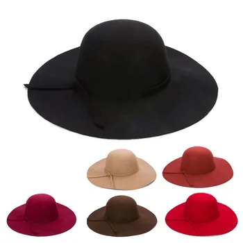 De iarnă pentru femei FEDORA moda plat margine largă simțit Jazz Fedora bărbați roșu cupole Gotice Nunta Vintage Hat