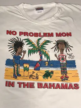 Vtg 90 Beavis Și Butthead Bahamas Nici o Problema Mon T-shirt Irie Reggae Rasta Desene animate tricou barbati Unisex Noua Moda tricou