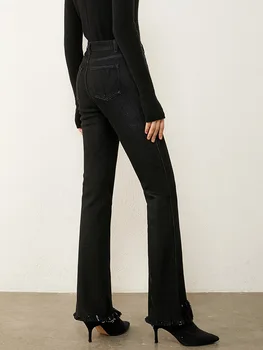 Amii Minimalism Epocă de Iarnă Pantaloni pentru Femei de Moda de Cauzalitate Solid Ciucure Lung de sex Feminin Blugi Streetwear Blugi Femei 12040912