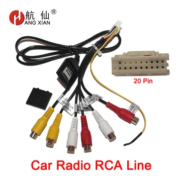 HANGXIAN 20 Pini Mufă Stereo Auto Radio Ieșire RCA AUX Sârmă Cablaj Conector Adaptor cablu subwoofer cu 4G slot pentru card SIM