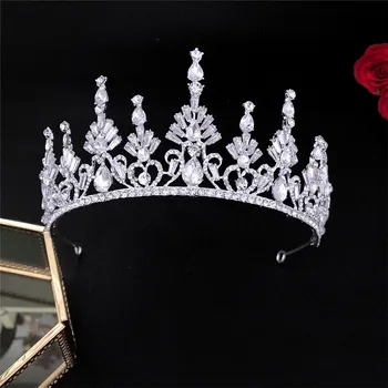 CC Par Mireasa Bijuterii Set Tiara Coroana Hairband Picătură Cercei de Logodna Accesorii de Nunta pentru Femei Regina Coroane Cadou HG0311