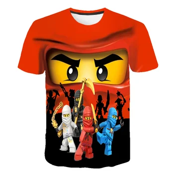 Interesant Legoe Vară mâneci scurte copilul 3D tricou pentru moda fată băiat haine Ninjago super-erou de desene animate topuri tees T-shirt