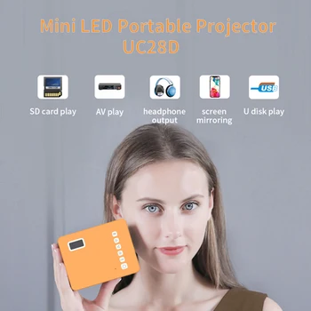 UC28D Mini Portabil led Proiector 1080P ios Telefonul Mobil android oglindire ecran Video player Home Theater Cinema suport AV USB
