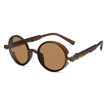 Moda Rotund Steampunk ochelari de Soare Brand Design Femei Bărbați Vintage Punk Ochelari de Soare UV400 ochelari de soare Shades Ochelari de Oculos de sol